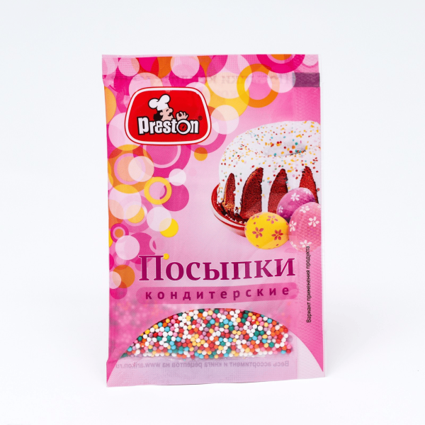 Посыпка ПРЕСТОН конд.декор. Радуга-бисер 7 гр.